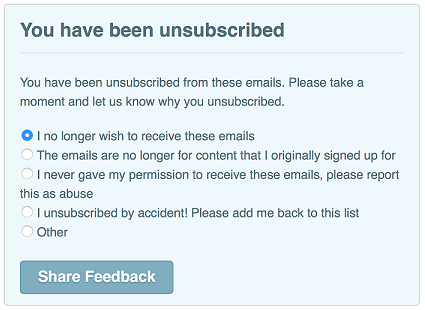 Respect the decision to unsubscribe from your list